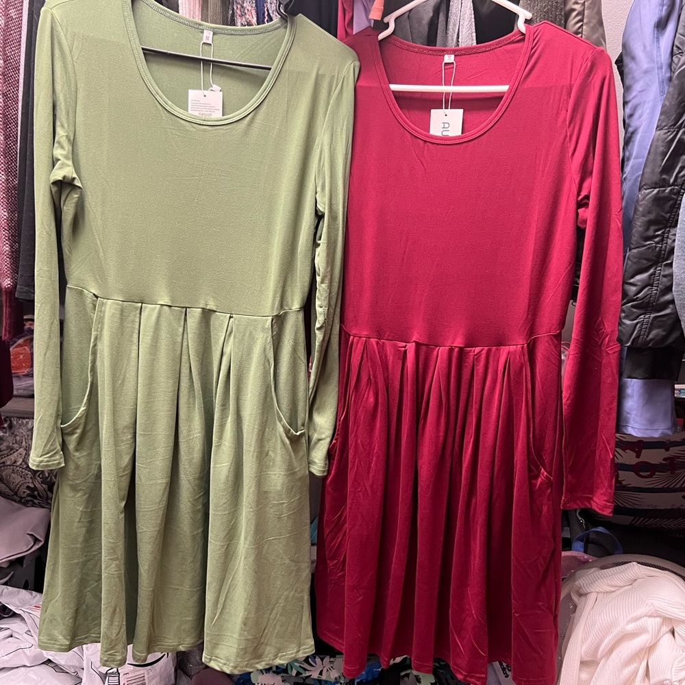 Ausley pocketed womens long sleeve dress